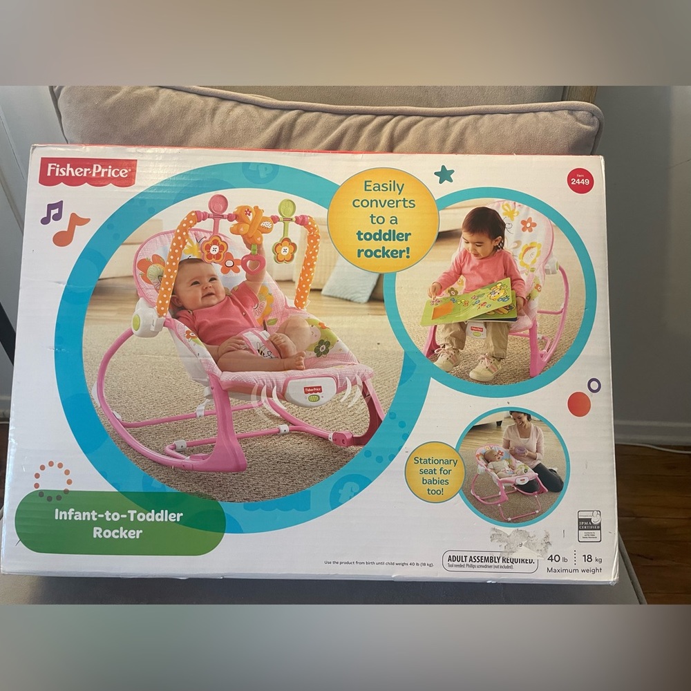 Fisher-Price Infant-To-Toddler Rocker Pink NWT